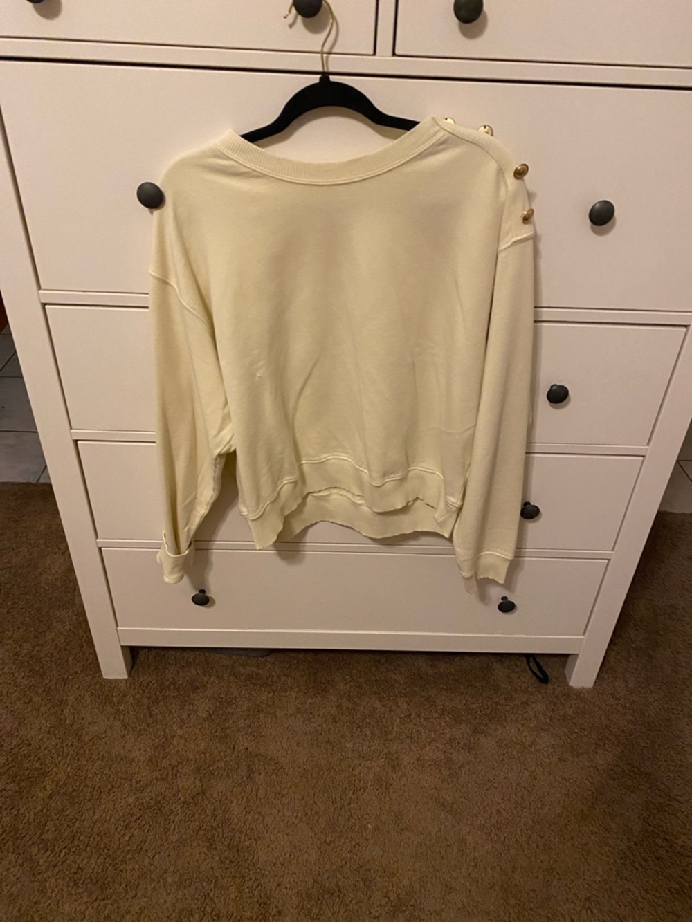 American Eagle Outfitters Crewneck Pullover in Light Cream